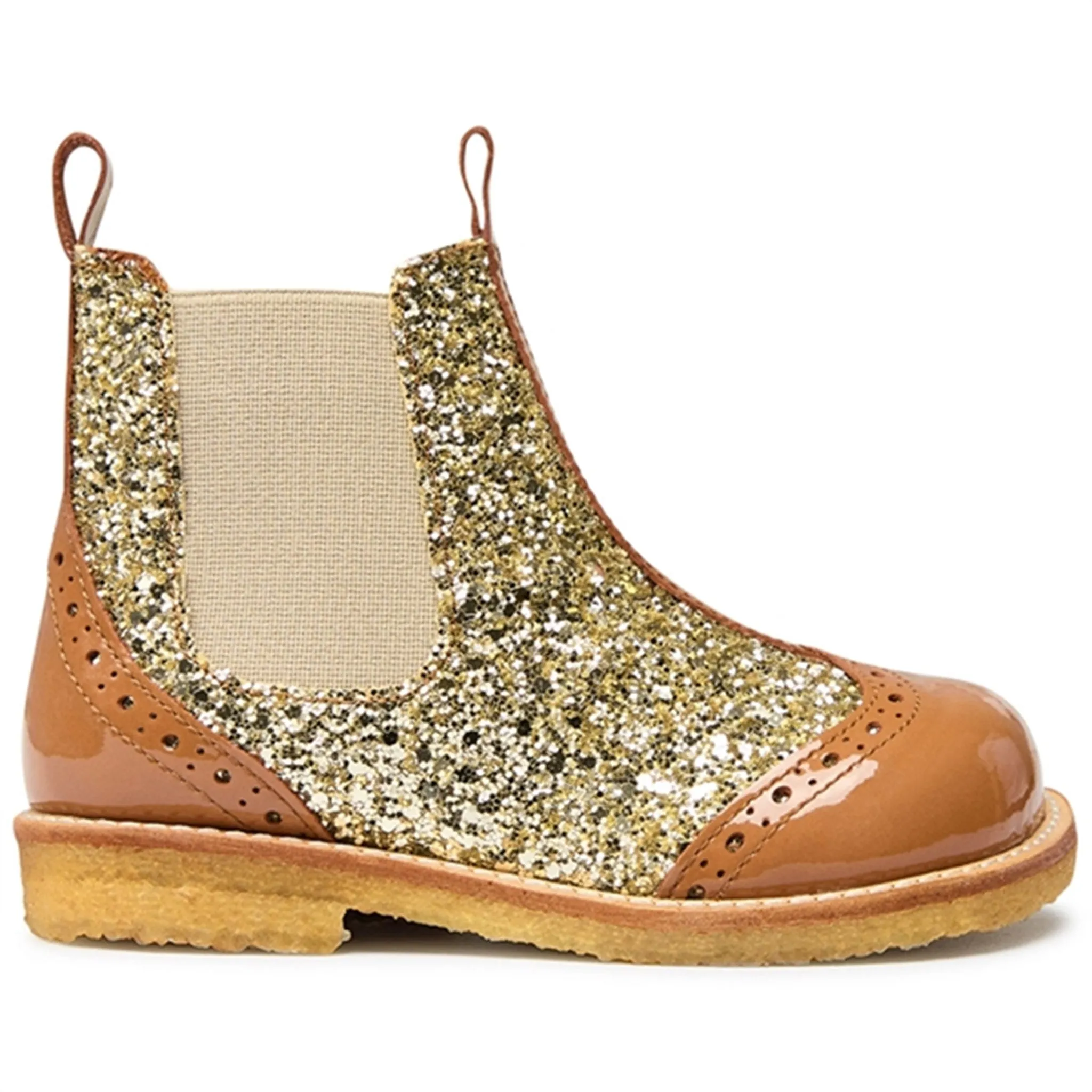 Angulus Chelsea Boots w Elastic Caramel/Champagne/Beige
