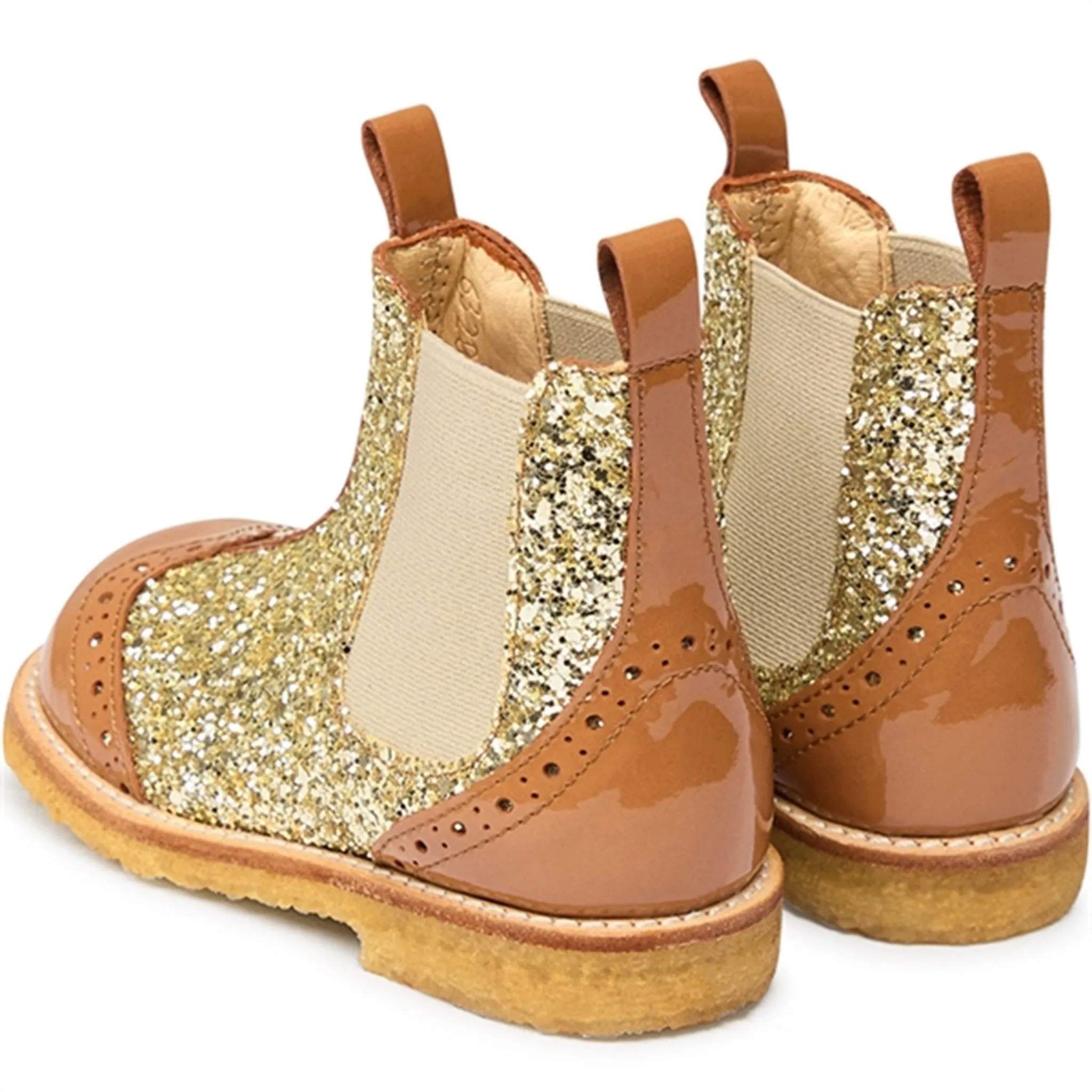 Angulus Chelsea Boots w Elastic Caramel/Champagne/Beige