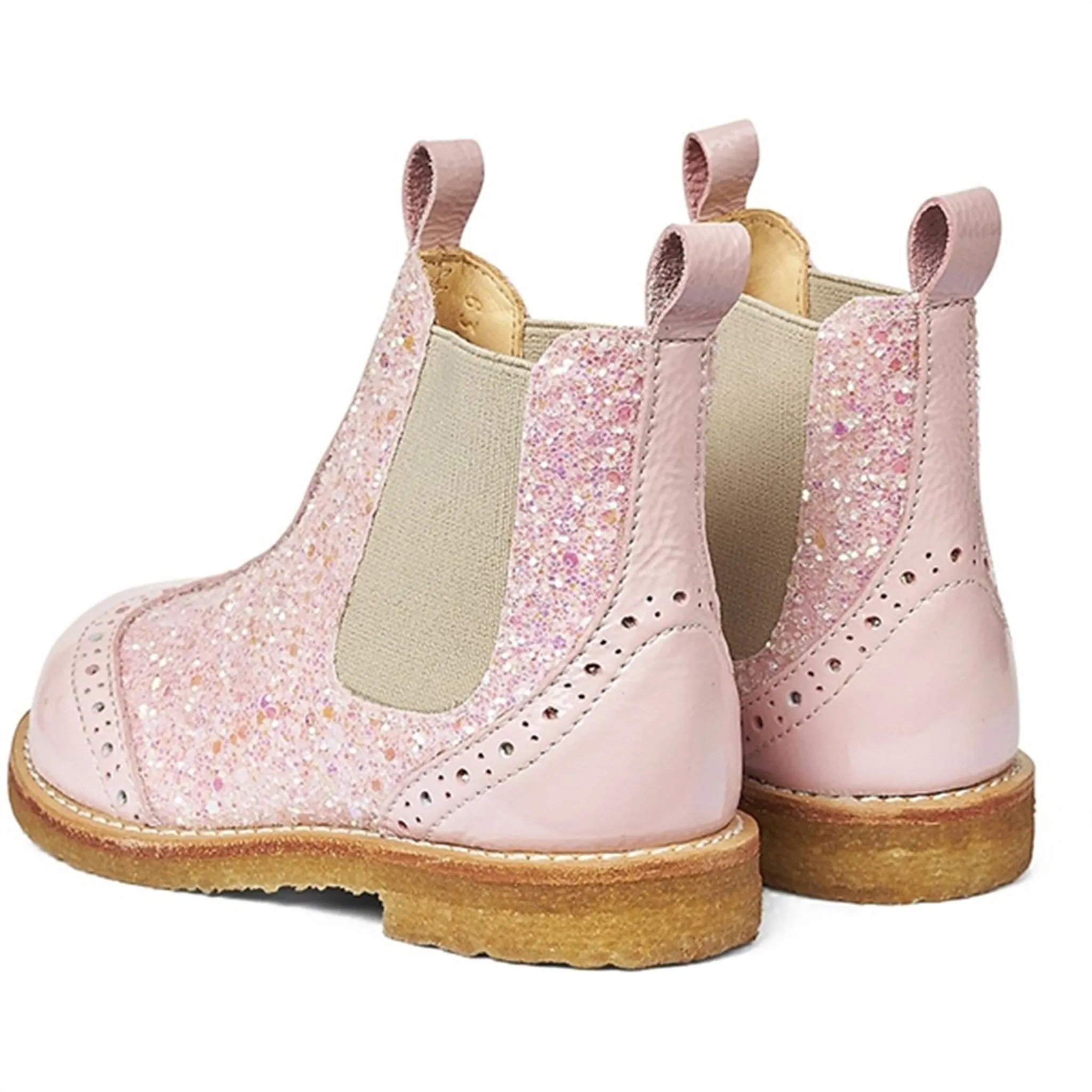 Angulus Chelsea Stvlet W. Elastic Band Rose/Rose Glitter/Beige