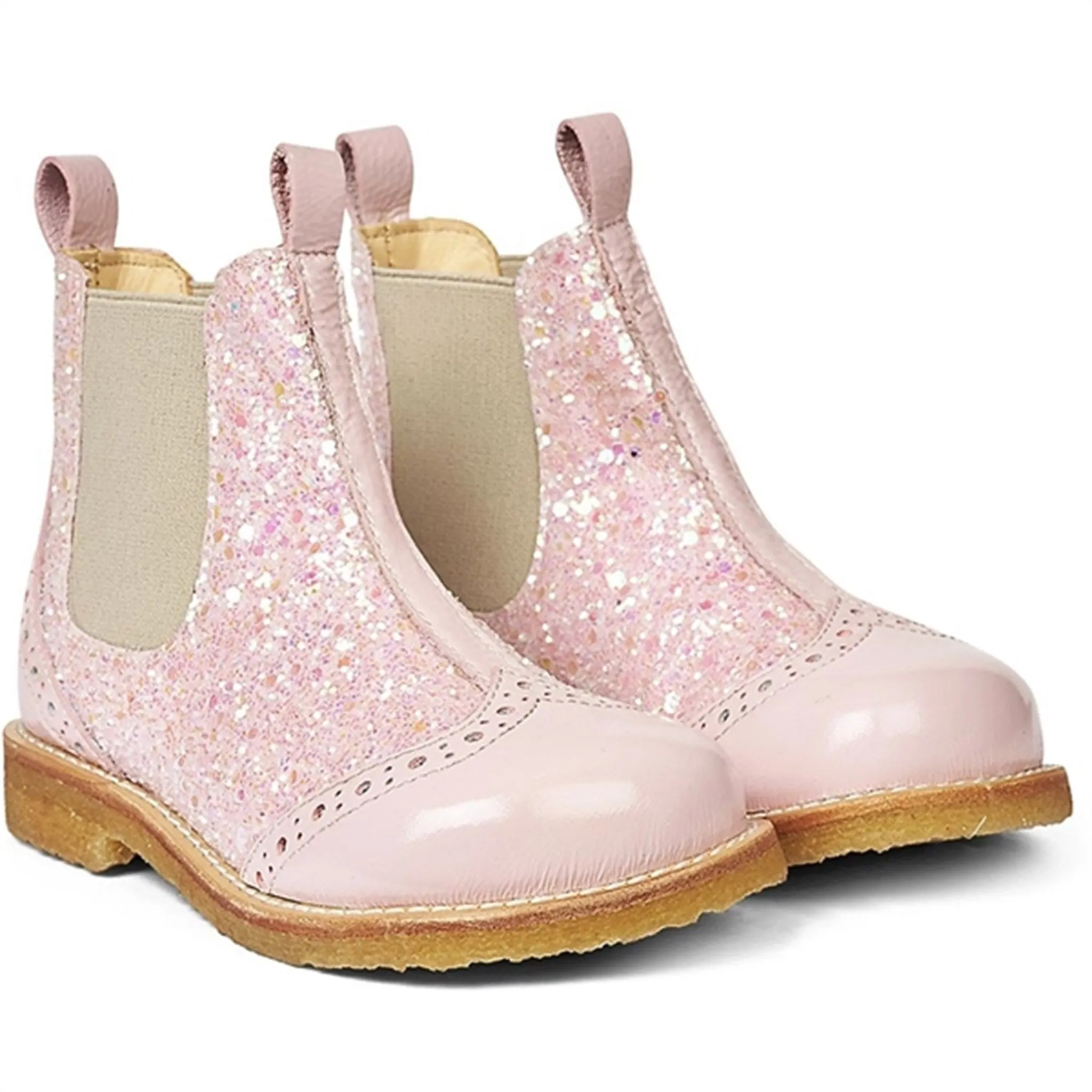 Angulus Chelsea Stvlet W. Elastic Band Rose/Rose Glitter/Beige