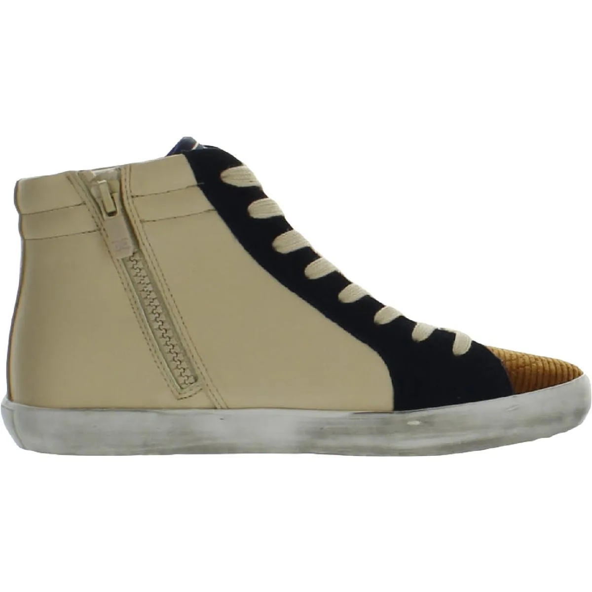 Avon Girls Zipper Leather High-Top Sneakers