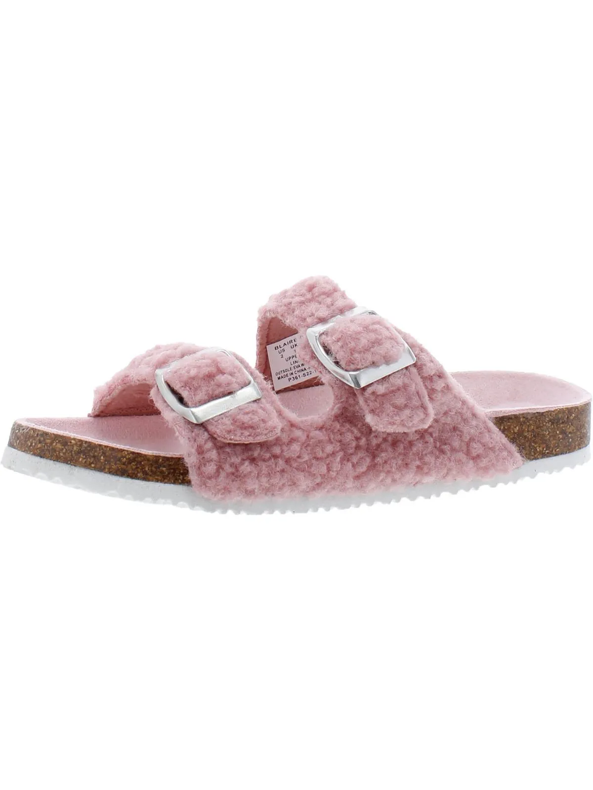 Blaire  Girls Buckle Faux Fur Sandals