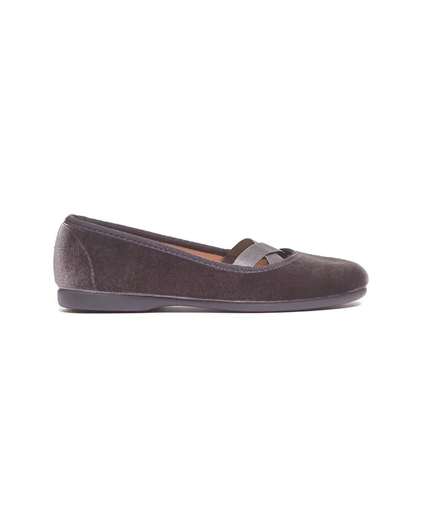 Childrenchic Criss-Cross Velvet Ballerina Flat