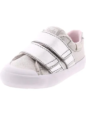 Courtney HL Girls Faux Leather Adjustable Casual and Fashion Sneakers