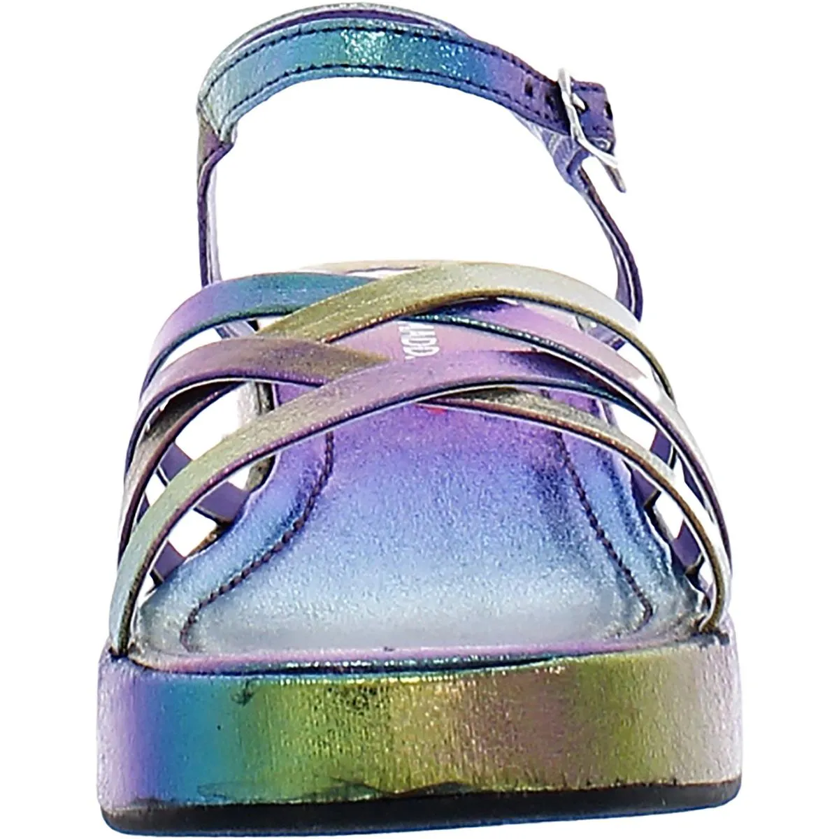 Crazy Girls Iridescent Faux Leather Wedge Sandals