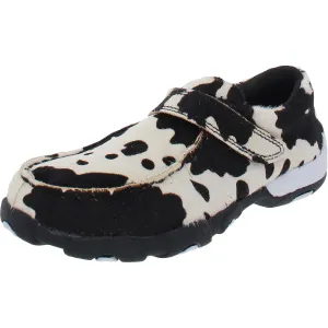 Girls Calf Hair Slip-On Driving Moccasins