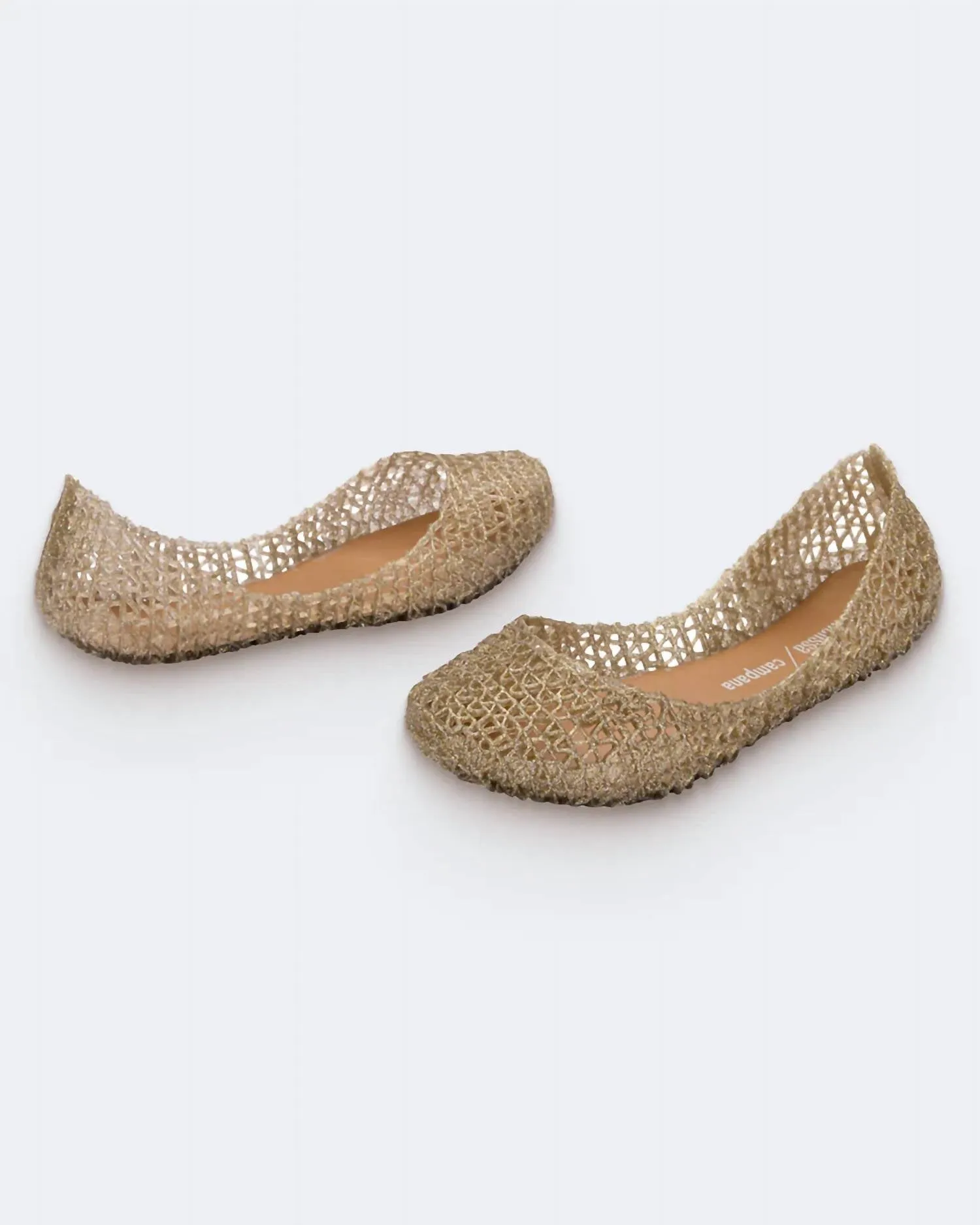 Girl's Campana Papel Flat In Gold Glitter