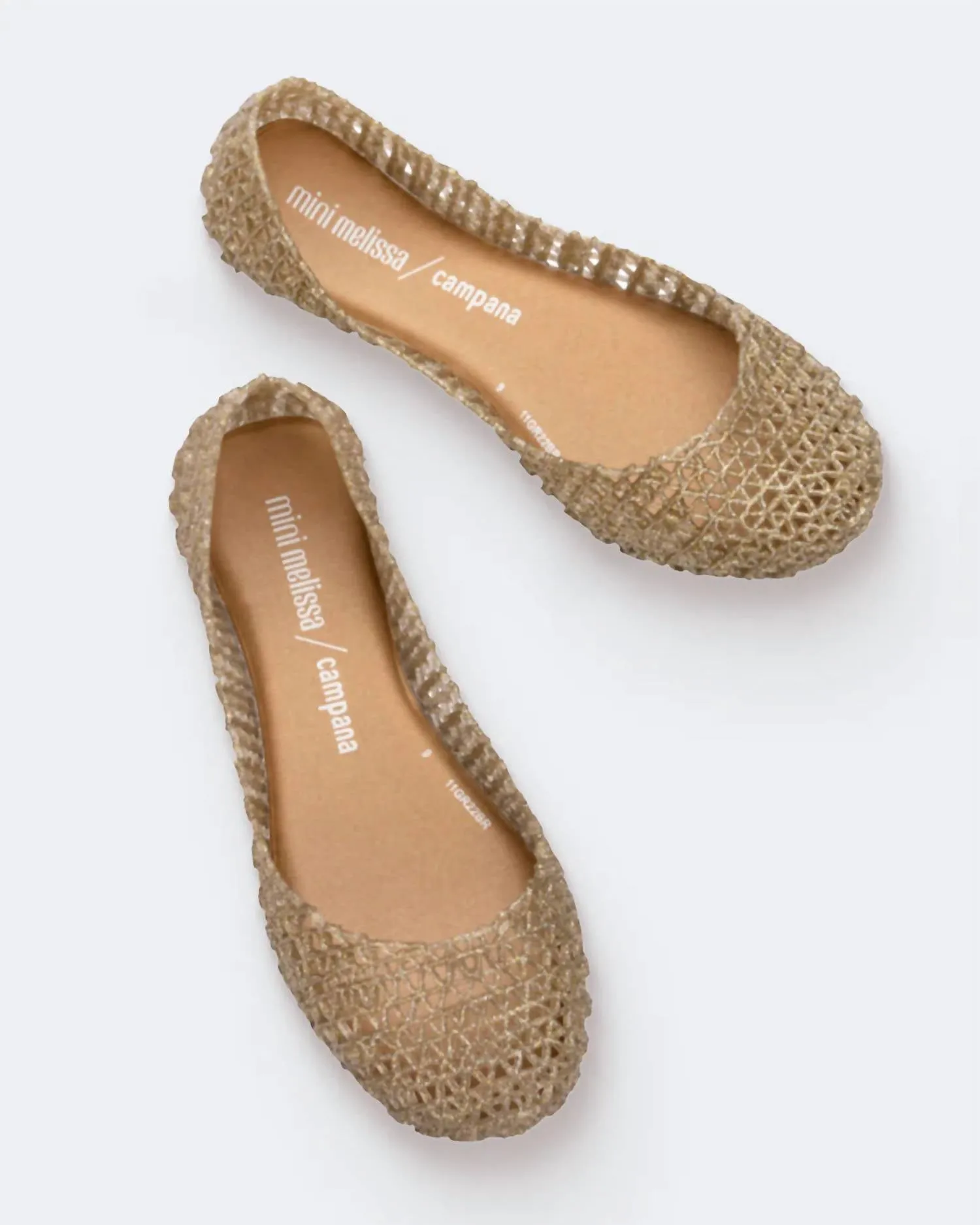 Girl's Campana Papel Flat In Gold Glitter