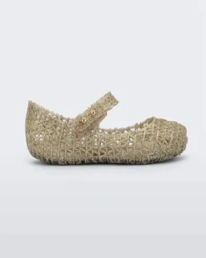 Girls' Campana Papel Flats In Gold Glitter