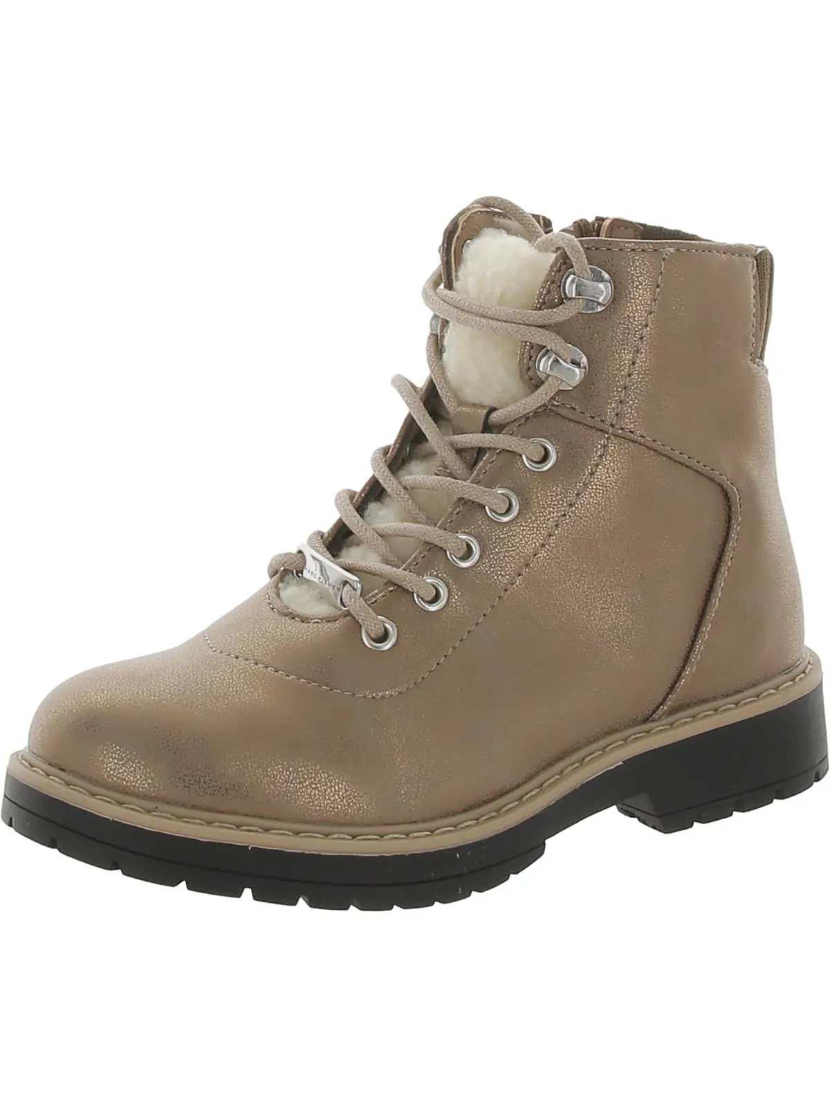 Girls Faux Fur Little Kid Combat & Lace-up Boots