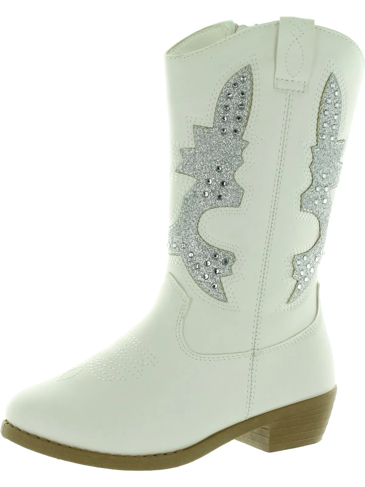 Girls Faux Leather Round Toe Cowboy, Western Boots