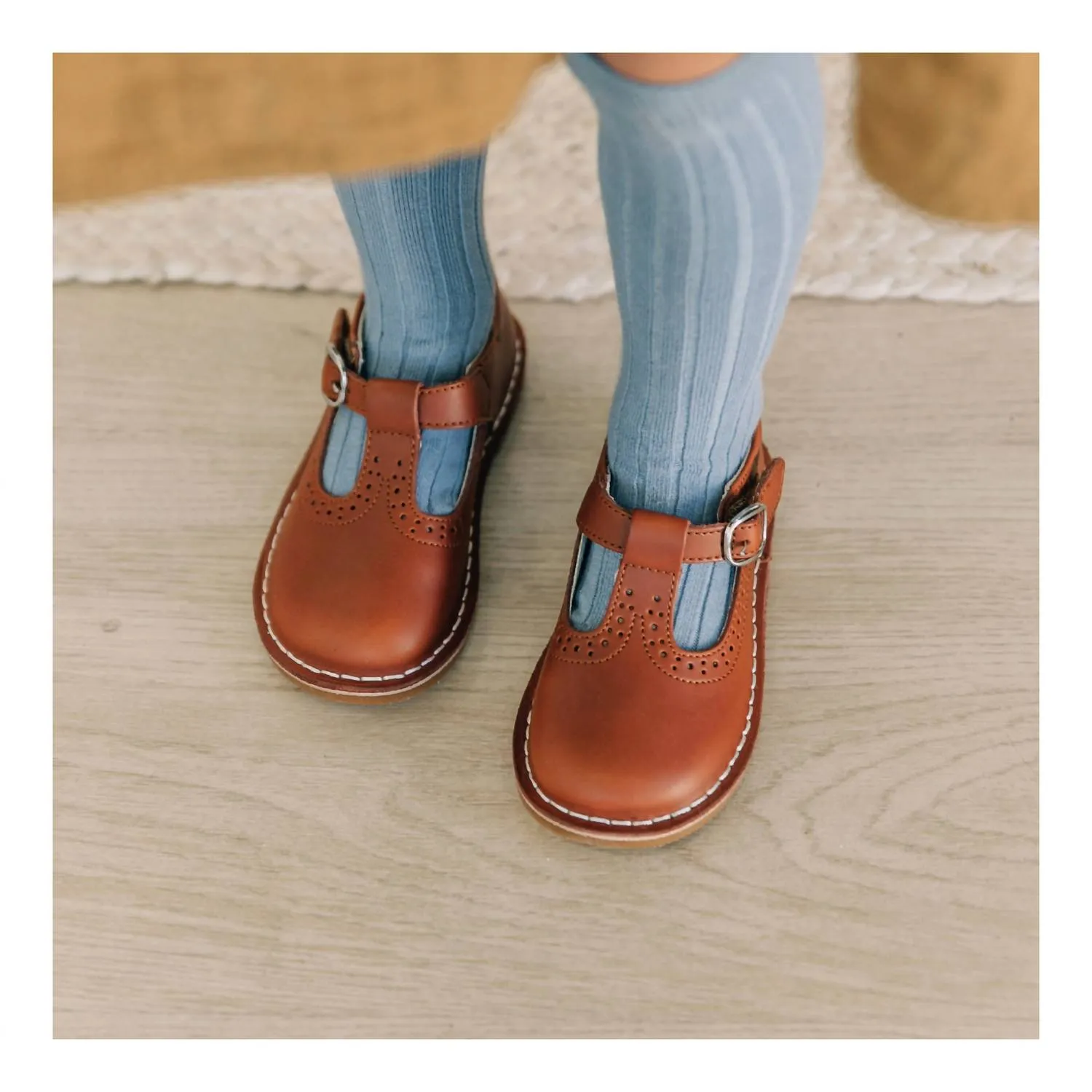 Girl's Frances T-Strap Mary Jane Shoes In Chestnut