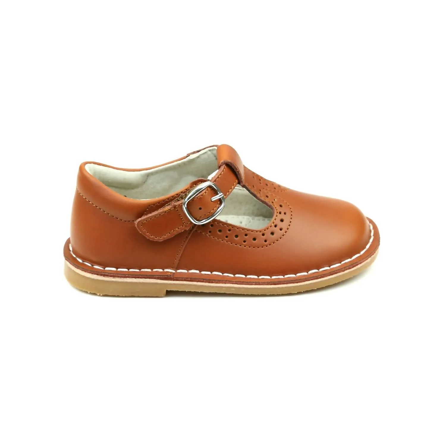 Girl's Frances T-Strap Mary Jane Shoes In Chestnut