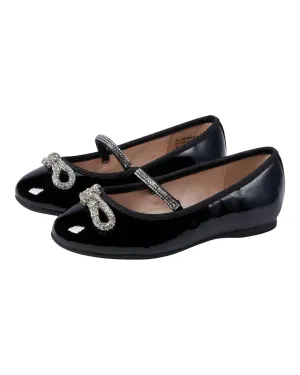 Girl's Kendalla Flats In Black Crinkle