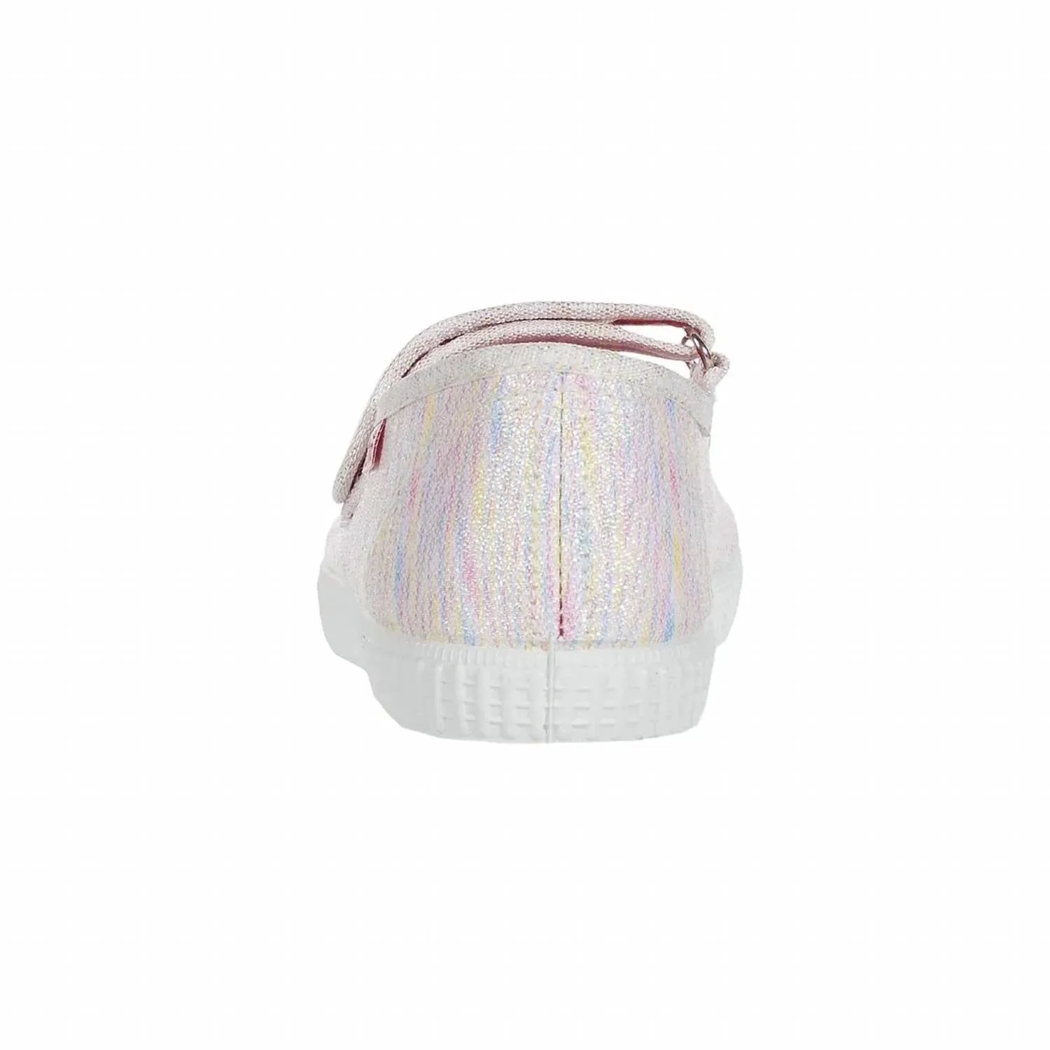 Girl's Mary Jane Flat Shoes In Light Rainbow Metallic