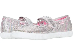 Girl's Mary Jane Flat Shoes In Light Rainbow Metallic