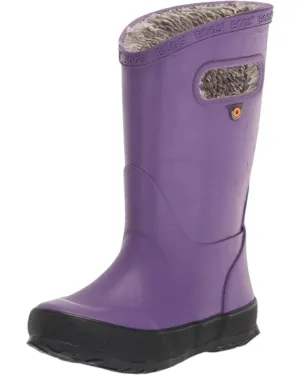 Girl's Plush Rain Boots In Purple