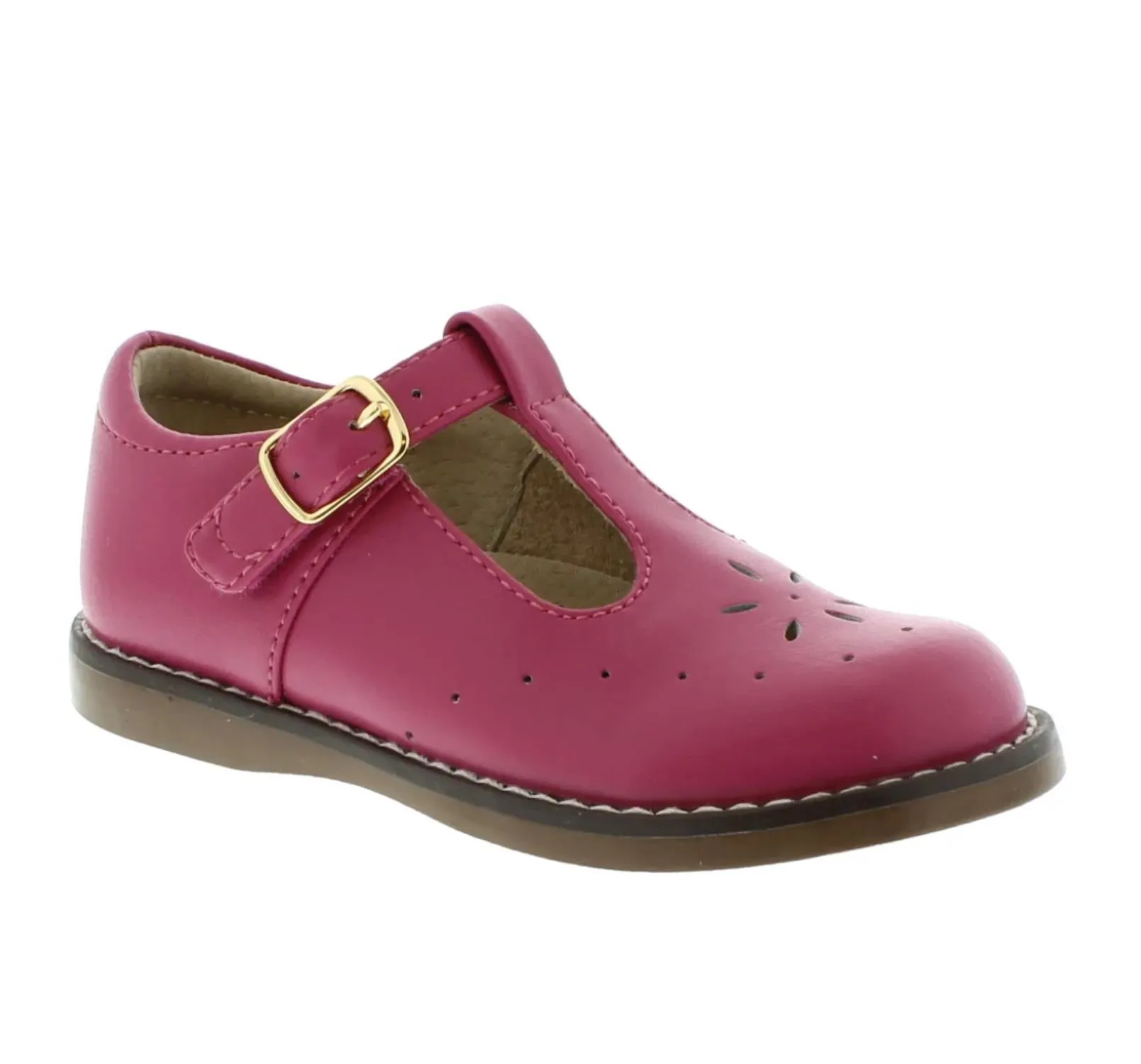 Girl's Sherry T-Bar Shoe - Medium/wide In Fuchsia