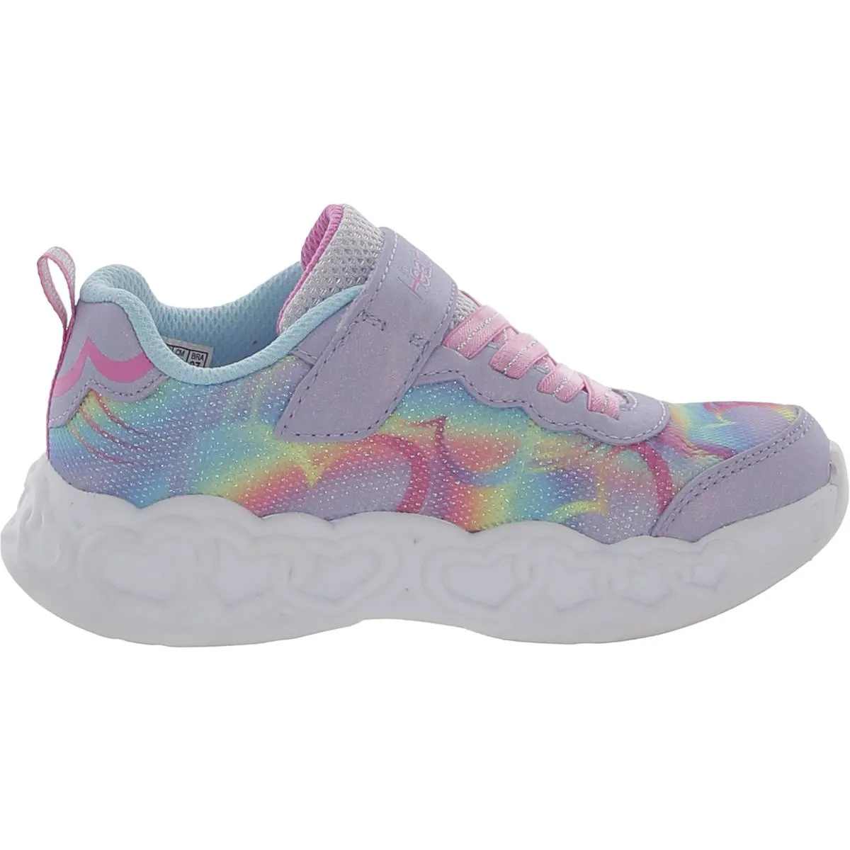 Infinite Heart Lights Girls Glitter Slip On Light-Up Shoes
