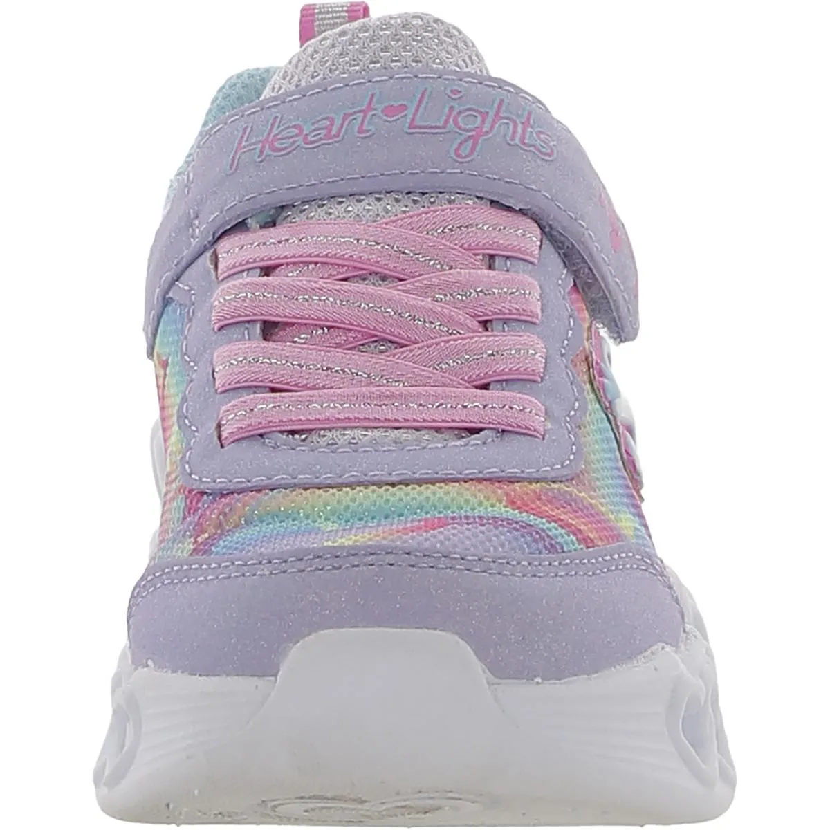 Infinite Heart Lights Girls Glitter Slip On Light-Up Shoes