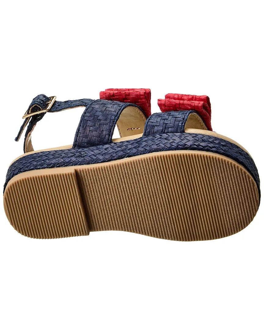 Janie and Jack Double Bow Straw Sandal