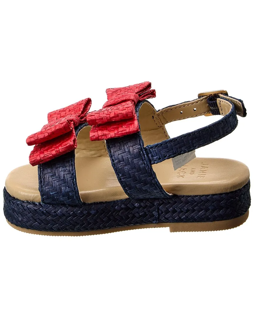 Janie and Jack Double Bow Straw Sandal