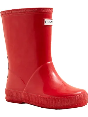 Kids' First Gloss Girls Solid Pull On Rain Boots