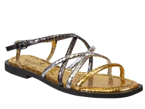 NAKED FEET : MINIMALIST in PEWTER Flat Sandals