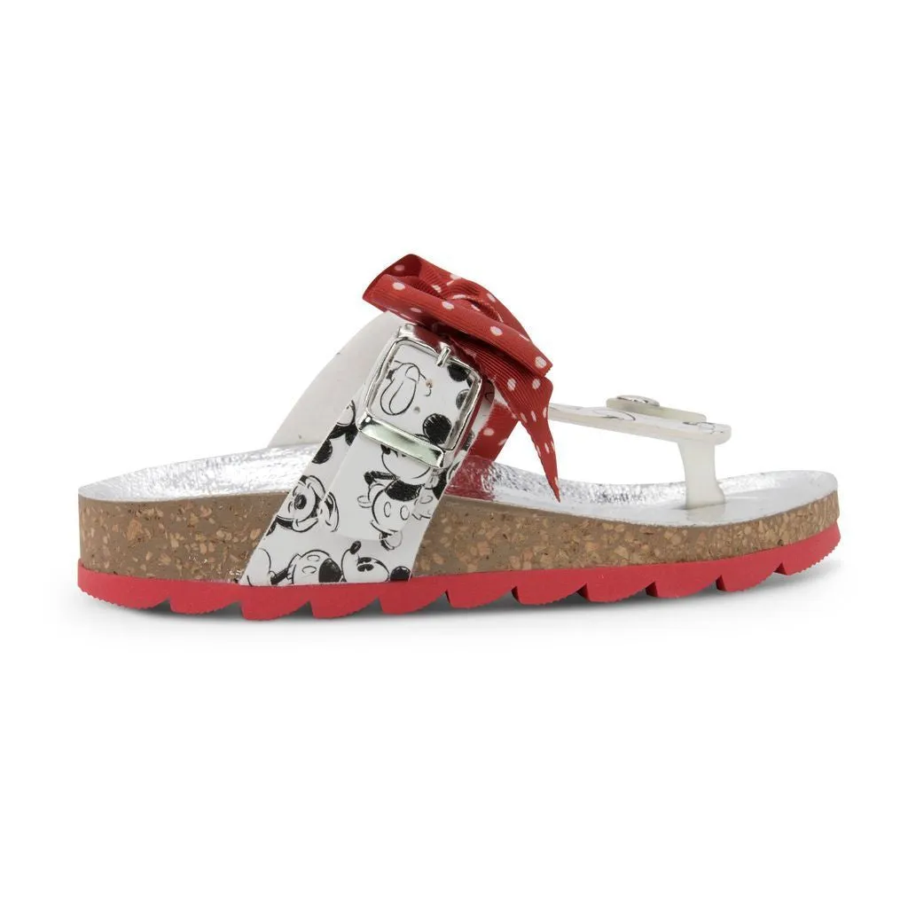 RED BOW MICKEY MOUSE PRINT SANDALS