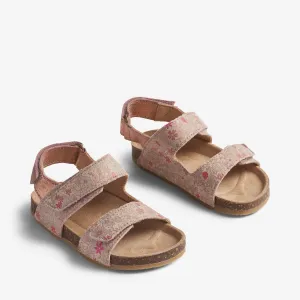 Sandal Clara - rose white flowers