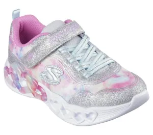 Skechers Heart Lights 303753L-SMLT Sneaker Kids 13.5 Sliver Glitter Shoes FZP174 (White,13.5)