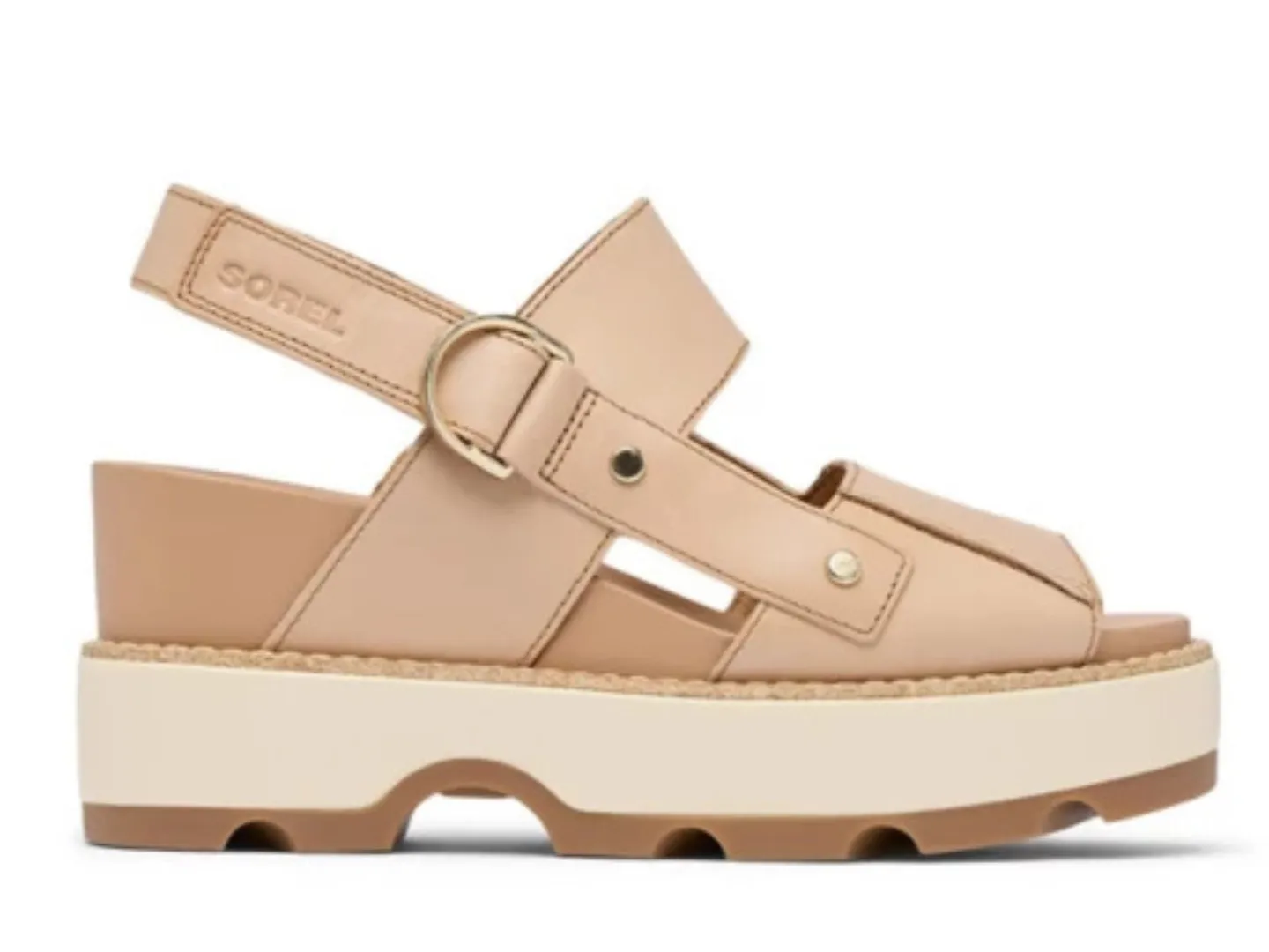 Sorel: Joanie IV Sandal Wedge in Honest Beige