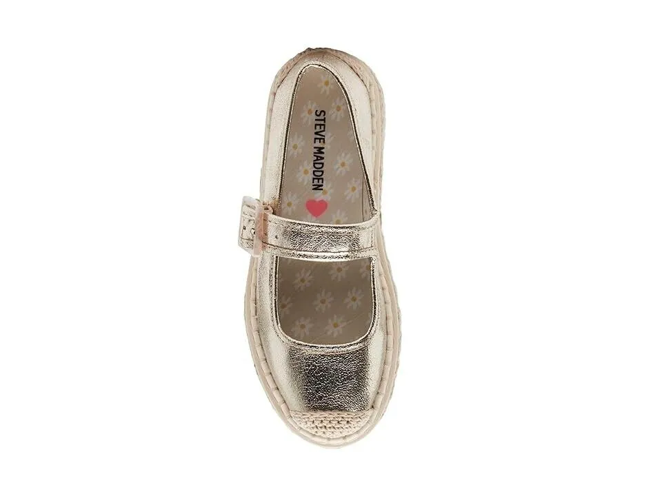 Steve Madden Elise Sandal Girls US 4 Gold Round Toe Platform Espadrille KHD049