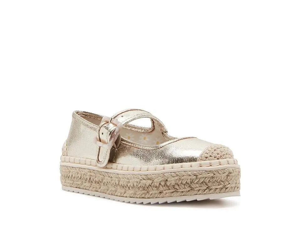 Steve Madden Elise Sandal Girls US 4 Gold Round Toe Platform Espadrille KHD049