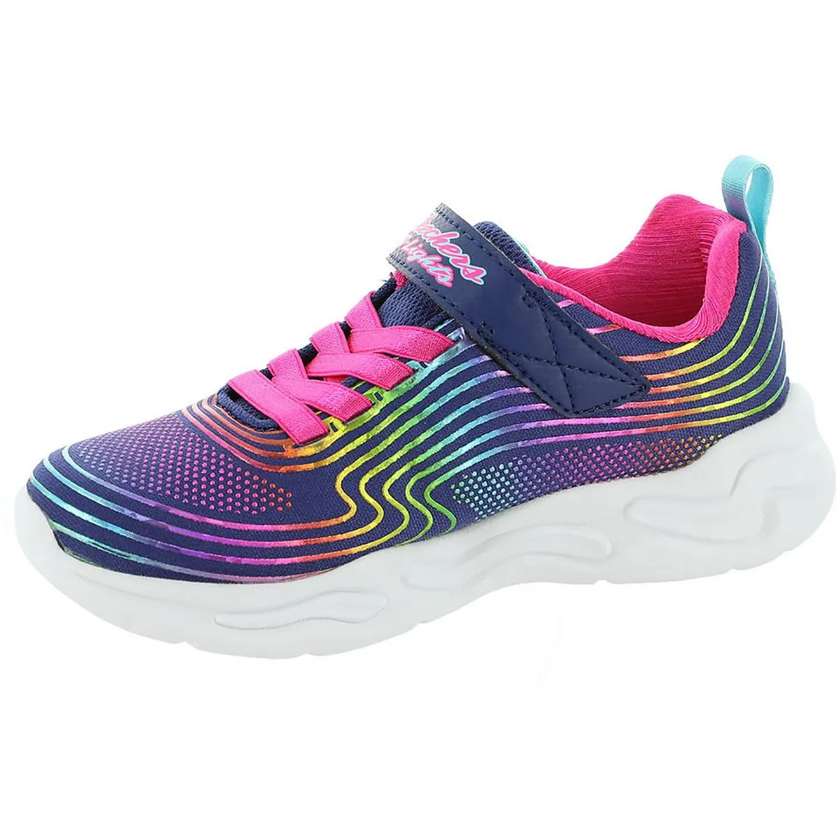 Wavy Beams Girls Slip On Comfort Light-Up Shoes